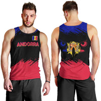 Andorra Men Tank Top with Eagle Eyes and Paint Stroke Design - Wonder Print Shop