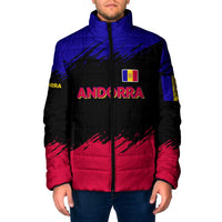 Andorra Padded Jacket with Eagle Eyes and Paint Stroke Design - Wonder Print Shop