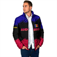 Andorra Padded Jacket with Eagle Eyes and Paint Stroke Design - Wonder Print Shop