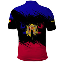 Andorra Polo Shirt with Eagle Eyes and Paint Stroke Design - Wonder Print Shop