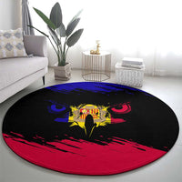 Andorra Round Carpet with Eagle Eyes and Paint Stroke Design - Wonder Print Shop