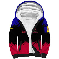 Andorra Sherpa Hoodie with Eagle Eyes and Paint Stroke Design - Wonder Print Shop