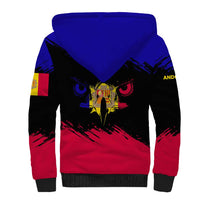Andorra Sherpa Hoodie with Eagle Eyes and Paint Stroke Design - Wonder Print Shop