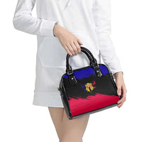 Andorra Shoulder Handbag with Eagle Eyes and Paint Stroke Design - Wonder Print Shop