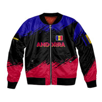 Andorra Sleeve Zip Bomber Jacket with Eagle Eyes and Paint Stroke Design - Wonder Print Shop