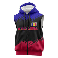 Andorra Sleeveless Zip Hoodie with Eagle Eyes and Paint Stroke Design - Wonder Print Shop