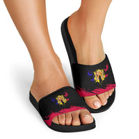 Andorra Slide Sandals with Eagle Eyes and Paint Stroke Design - Wonder Print Shop
