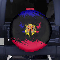 Andorra Spare Tire Cover with Eagle Eyes and Paint Stroke Design - Wonder Print Shop