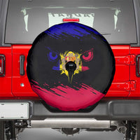 Andorra Spare Tire Cover with Eagle Eyes and Paint Stroke Design - Wonder Print Shop