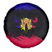 Andorra Spare Tire Cover with Eagle Eyes and Paint Stroke Design - Wonder Print Shop