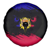 Andorra Spare Tire Cover with Eagle Eyes and Paint Stroke Design - Wonder Print Shop