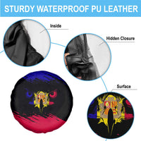 Andorra Spare Tire Cover with Eagle Eyes and Paint Stroke Design - Wonder Print Shop