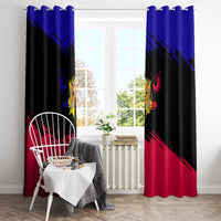 Andorra Window Curtain with Eagle Eyes and Paint Stroke Design - Wonder Print Shop