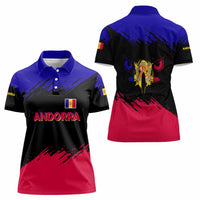 Andorra Women Polo Shirt with Eagle Eyes and Paint Stroke Design - Wonder Print Shop