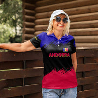 Andorra Women Polo Shirt with Eagle Eyes and Paint Stroke Design - Wonder Print Shop