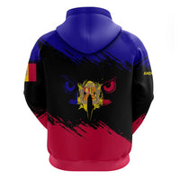 Andorra Zip Hoodie with Eagle Eyes and Paint Stroke Design - Wonder Print Shop