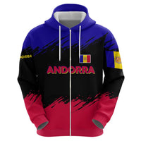 Andorra Zip Hoodie with Eagle Eyes and Paint Stroke Design - Wonder Print Shop