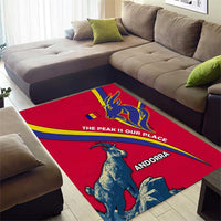 Andorra Area Rug with Mountain Goat and Curved Stripe Design - Wonder Print Shop