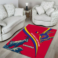 Andorra Area Rug with Mountain Goat and Curved Stripe Design - Wonder Print Shop