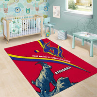 Andorra Area Rug with Mountain Goat and Curved Stripe Design - Wonder Print Shop