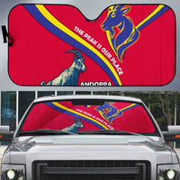 Andorra Auto Sun Shade with Mountain Goat and Curved Stripe Design - Wonder Print Shop