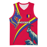 Andorra Basketball Jersey with Mountain Goat and Curved Stripe Design - Wonder Print Shop