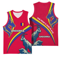 Andorra Basketball Jersey with Mountain Goat and Curved Stripe Design - Wonder Print Shop