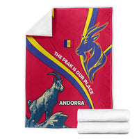 Andorra Blanket with Mountain Goat and Curved Stripe Design - Wonder Print Shop