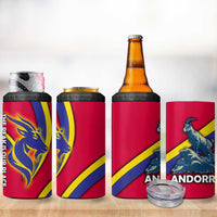 Andorra 4 in 1 Can Cooler Tumbler with Mountain Goat and Curved Stripe Design - Wonder Print Shop