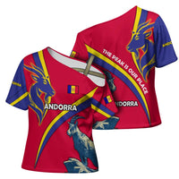 Andorra Cross Shoulder Shirt with Mountain Goat and Curved Stripe Design - Wonder Print Shop
