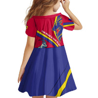 Andorra Family Matching Off Shoulder Maxi Dress and Hawaiian Shirt with Mountain Goat and Curved Stripe Design - Wonder Print Shop