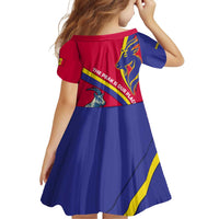 Andorra Family Matching Off Shoulder Short Dress and Hawaiian Shirt with Mountain Goat and Curved Stripe Design - Wonder Print Shop