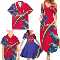 Andorra Family Matching Summer Maxi Dress and Hawaiian Shirt with Mountain Goat and Curved Stripe Design - Wonder Print Shop
