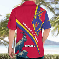Andorra Hawaiian Shirt with Mountain Goat and Curved Stripe Design - Wonder Print Shop