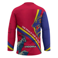 Andorra Hockey Jersey with Mountain Goat and Curved Stripe Design - Wonder Print Shop