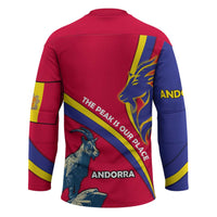 Andorra Hockey Jersey with Mountain Goat and Curved Stripe Design - Wonder Print Shop