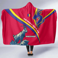 Andorra Hooded Blanket with Mountain Goat and Curved Stripe Design - Wonder Print Shop