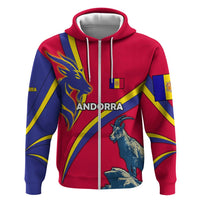 Andorra Hoodie with Mountain Goat and Curved Stripe Design - Wonder Print Shop
