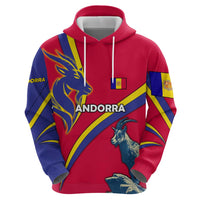 Andorra Hoodie with Mountain Goat and Curved Stripe Design - Wonder Print Shop