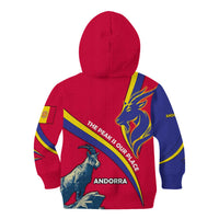 Andorra Kid Hoodie with Mountain Goat and Curved Stripe Design - Wonder Print Shop