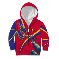 Andorra Kid Hoodie with Mountain Goat and Curved Stripe Design - Wonder Print Shop