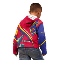 Andorra Kid Hoodie with Mountain Goat and Curved Stripe Design - Wonder Print Shop
