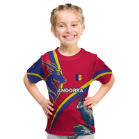 Andorra Kid T Shirt with Mountain Goat and Curved Stripe Design - Wonder Print Shop