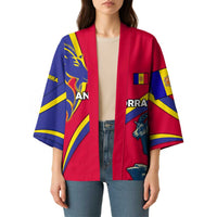 Andorra Kimono with Mountain Goat and Curved Stripe Design - Wonder Print Shop