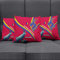 Andorra Pillow Cover with Mountain Goat and Curved Stripe Design - Wonder Print Shop