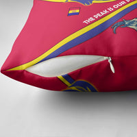 Andorra Pillow Cover with Mountain Goat and Curved Stripe Design - Wonder Print Shop