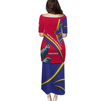 Andorra Puletasi with Mountain Goat and Curved Stripe Design - Wonder Print Shop