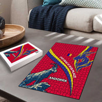 Andorra Puzzle with Mountain Goat and Curved Stripe Design - Wonder Print Shop