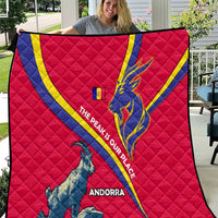 Andorra Quilt with Mountain Goat and Curved Stripe Design - Wonder Print Shop
