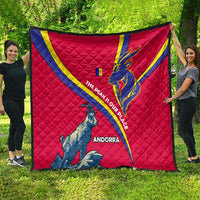 Andorra Quilt with Mountain Goat and Curved Stripe Design - Wonder Print Shop